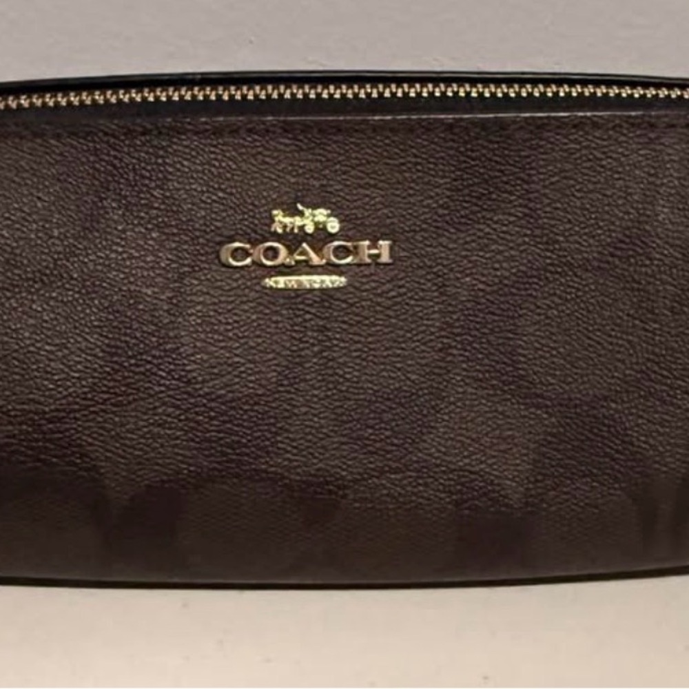 Coach Dark Brown Leather Pouch